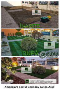 Amenajare curte cu rulouri de gazon premium Dem Peisagistica Arad 